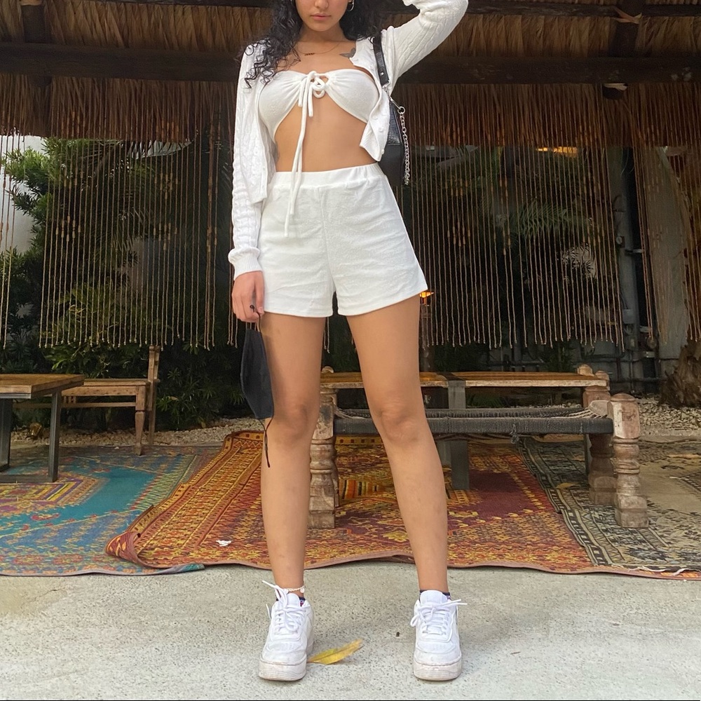 White two piece matching set
